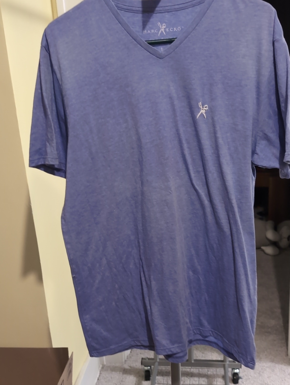 Marc Ecko V-Neck Short Sleeve T-Shirt in Blue